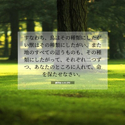 創世記 6:20 聖書の一節の解説
