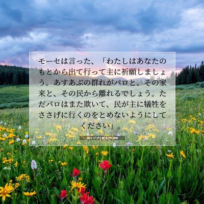 出エジプト記 8:29 JPN 聖書の一節の画像