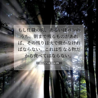 出エジプト記 29:34 聖書の一節の解説