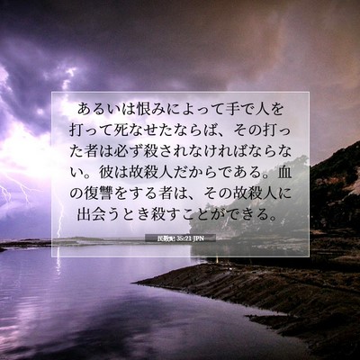 民数記 35:21 聖書の一節の解説