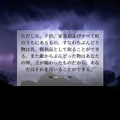 申命記 20:14 聖書の一節の解説