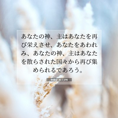 申命記 30:3 JPN 聖書の一節の画像