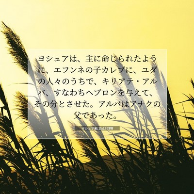 ヨシュア記 15:13 聖書の一節の解説