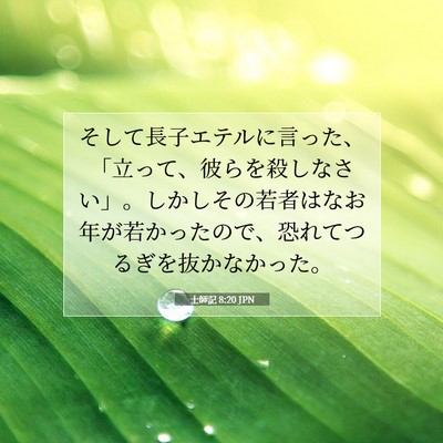 士師記 8:20 聖書の一節の解説