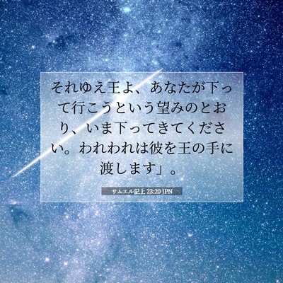 サムエル記上 23:20 聖書の一節の解説