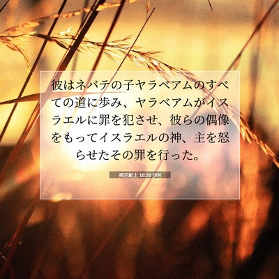 列王紀上 16:26 聖書の一節の解説