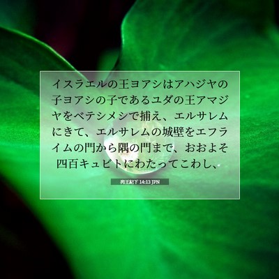列王紀下 14:13 聖書の一節の解説