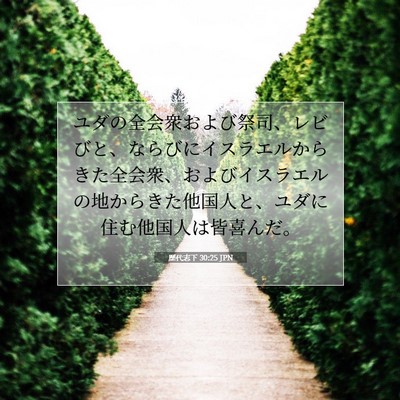 歴代志下 30:25 聖書の一節の解説