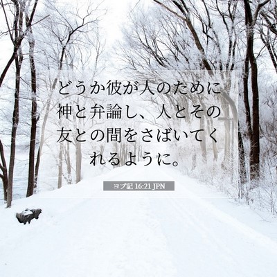 ヨブ記 16:21 聖書の一節の解説