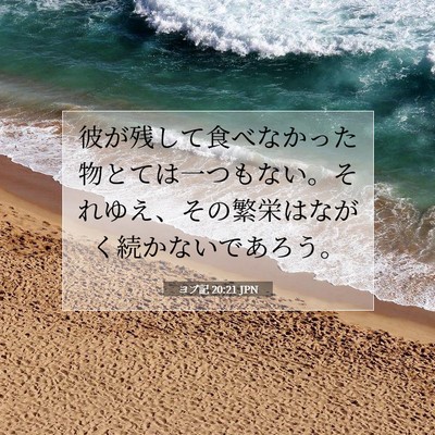 ヨブ記 20:21 聖書の一節の解説