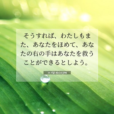 ヨブ記 40:14 聖書の一節の解説