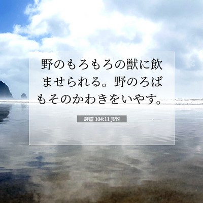 詩篇 104:11 JPN 聖書の一節の画像