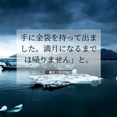 箴言 7:20 聖書の一節の解説