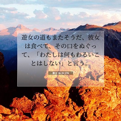 箴言 30:20 聖書の一節の解説