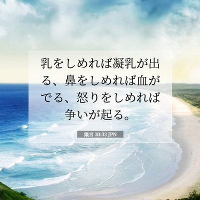 箴言 30:33 聖書の一節の解説