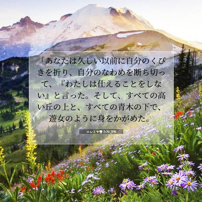 エレミヤ書 2:20 JPN 聖書の一節の画像