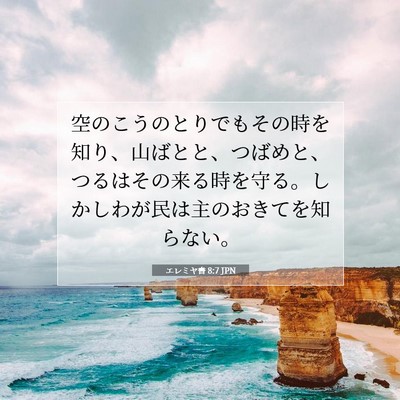 エレミヤ書 8:7 JPN 聖書の一節の画像