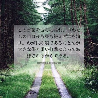 エレミヤ書 14:17 聖書の一節の解説