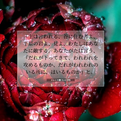 エレミヤ書 21:13 JPN 聖書の一節の画像