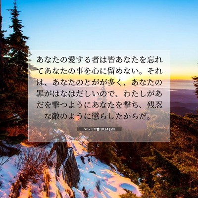 エレミヤ書 30:14 JPN 聖書の一節の画像