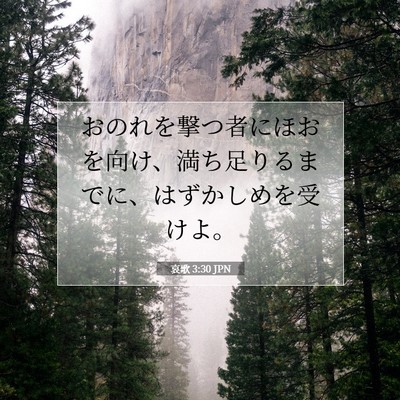哀歌 3:30 JPN 聖書の一節の画像