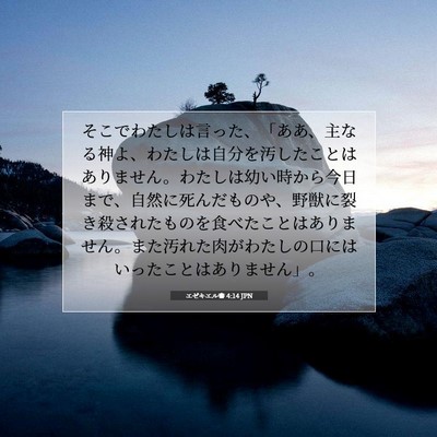 エゼキエル書 4:14 JPN 聖書の一節の画像