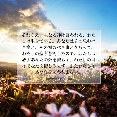 エゼキエル書 5:11 JPN 聖書の一節の画像