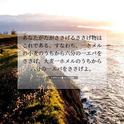 エゼキエル書 45:13 聖書の一節の解説