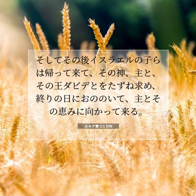 ホセア書 3:5 JPN 聖書の一節の画像