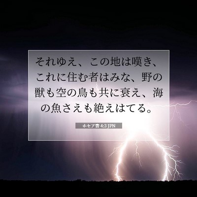 ホセア書 4:3 JPN 聖書の一節の画像