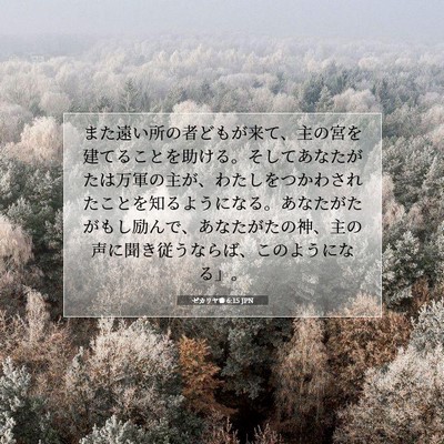 ゼカリヤ書 6:15 JPN 聖書の一節の画像