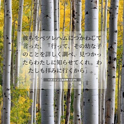 マタイによる福音書 2:8 聖書の一節の解説