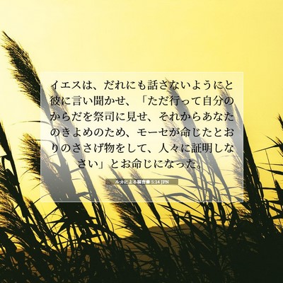 ルカによる福音書 5:14 聖書の一節の解説