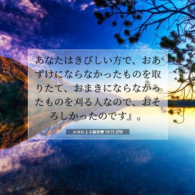 ルカによる福音書 19:21 JPN 聖書の一節の画像
