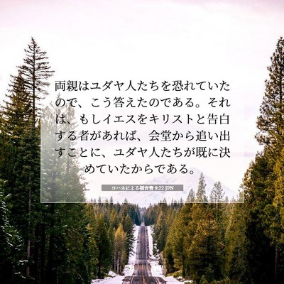 ヨハネによる福音書 9:22 JPN 聖書の一節の画像