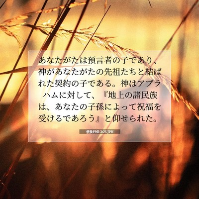 使徒行伝 3:25 JPN 聖書の一節の画像