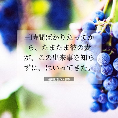 使徒行伝 5:7 聖書の一節の解説