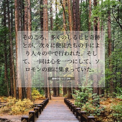 使徒行伝 5:12 JPN 聖書の一節の画像