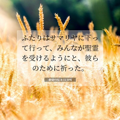 使徒行伝 8:15 聖書の一節の解説