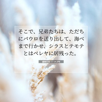 使徒行伝 17:14 JPN 聖書の一節の画像