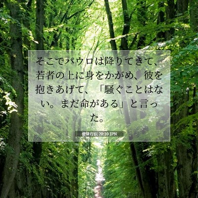 使徒行伝 20:10 JPN 聖書の一節の画像