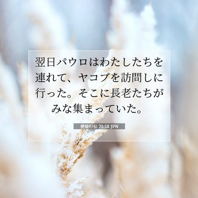 使徒行伝 21:18 JPN 聖書の一節の画像