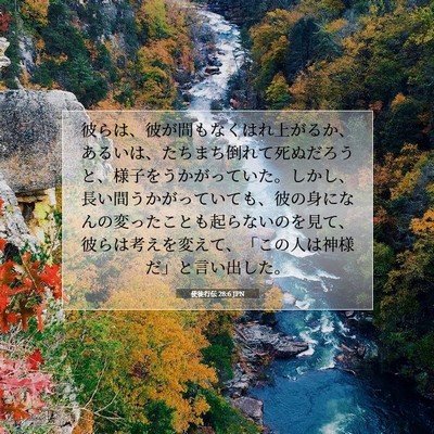 使徒行伝 28:6 聖書の一節の解説