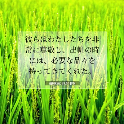 使徒行伝 28:10 聖書の一節の解説