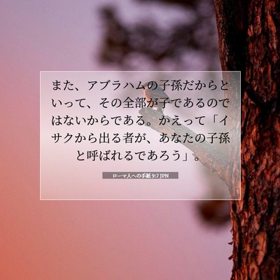 ローマ人への手紙 9:7 聖書の一節の解説