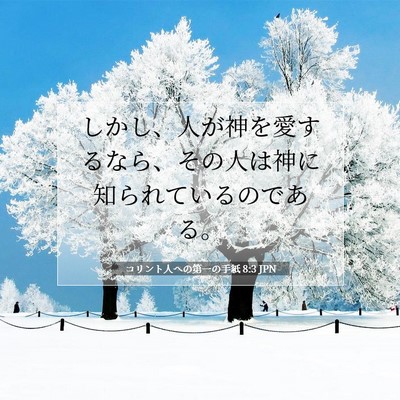 コリント人への第一の手紙 8:3 JPN 聖書の一節の画像