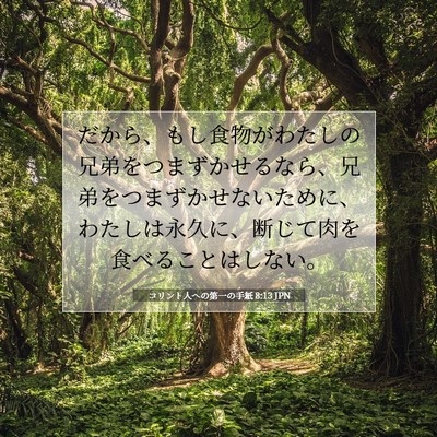 コリント人への第一の手紙 8:13 聖書の一節の解説