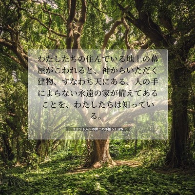 コリント人への第二の手紙 5:1 JPN 聖書の一節の画像