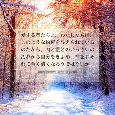 コリント人への第二の手紙 7:1 JPN 聖書の一節の画像