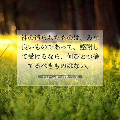 テモテヘの第一の手紙 4:4 聖書の一節の解説